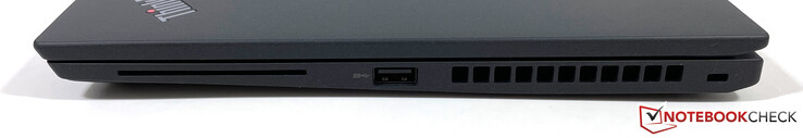 Sağ taraf: SmartCard okuyucu, USB-A 3.2 Gen.1 (Her Zaman Açık), Kensington Nano Güvenlik Yuvası