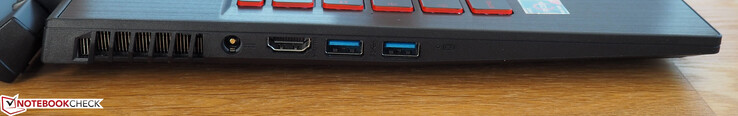 Left side: power supply, HDMI, 2x USB-A 3.0
