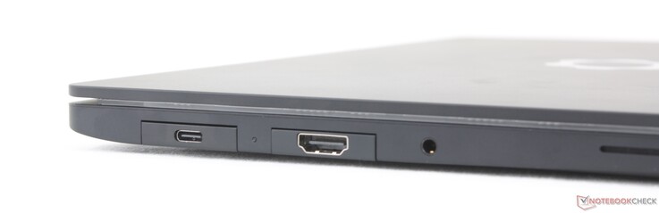 Sol: 2 adet USB-C Thunderbolt 4 (DisplayPort 2.1 + 140 W Power Delivery), 3,5 mm kulaklık girişi