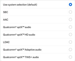 Mevcut Bluetooth ses kodekleri