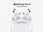 Kameralarla donatılmış AirPods Pro 4'ün yapay zeka tarafından oluşturulan görseli.