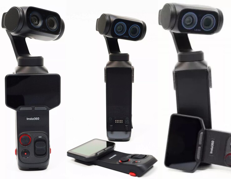 Resmi Insta360 Luna Ultra görüntüleri çıkarılabilir uzaktan kumandayı gösteriyor. Kamera beyaz renkte de sunuluyor.