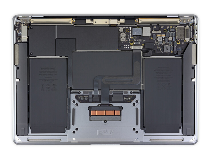 Only the battery can be replaced in the MacBook Air with M1 CPU (image: iFixit)