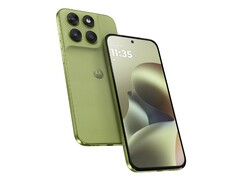 Motorola Moto G67, biri Pantone Nile (resimde) olmak üzere iki renkte mevcuttur. (Resim kaynağı: Motorola)