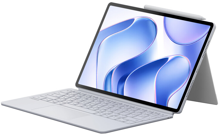 Çıkarılabilir klavyesi, standı ve Pen Pro kalemi takılı olan Googlebook Duet m.