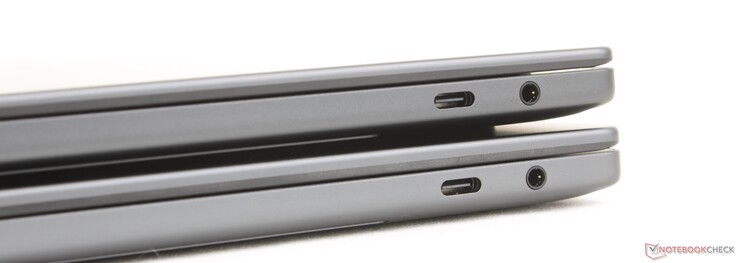 Üst: 2026 XPS 14 OLED, Alt: 2026 XPS 14 IPS. Kalınlıktaki küçük fark neredeyse hiç fark edilmiyor