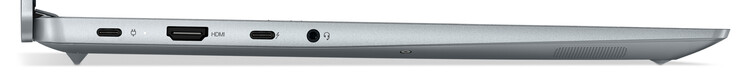 Sol taraf: USB 2.0 (C Tipi; Güç Dağıtımı), HDMI, Thunderbolt 4/USB 4 (C Tipi; DisplayPort, Güç Dağıtımı), birleşik ses