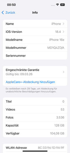 Apple iPhone 16e