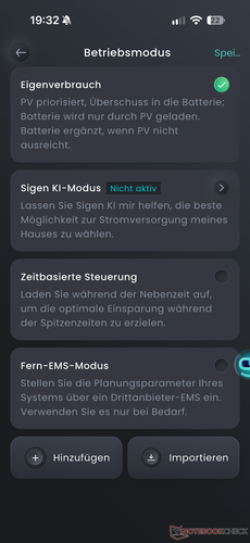 Aralarından seçim yapabileceğiniz çeşitli çalışma modları mevcuttur
