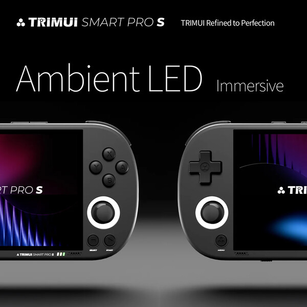 TrimUI Smart Pro S bir LCD ekrana, TMR kumanda kollarına ve LED halkalara sahiptir.