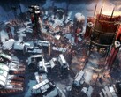Frostpunk'ta bir şehri gösteren bir resim.