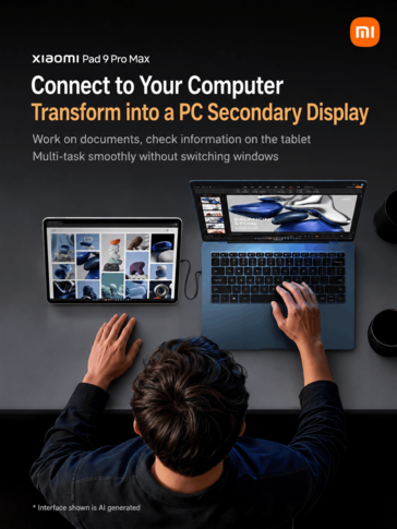 İkincil bir PC ekranı ile Xiaomi Pad 9 Pro Max