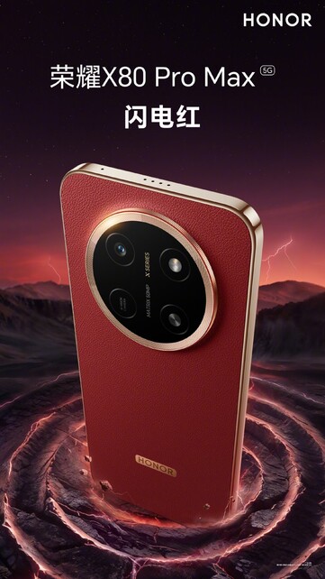 Honor Lightning 'ın Kırmızı renkli X80 Pro Max modeli.