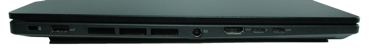 Sol taraf: 1 Kensington Kilidi, USB-A 3.2 Gen.2, Güç bağlantı yuvası, HDMI 2.1, 1 Thunderbolt 4, USB-C 3.2 Gen.2