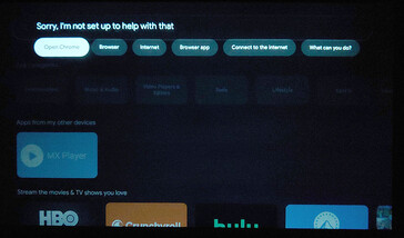Google TV'den sesle bir "web tarayıcısı" bulması istendi. (Resim kaynağı: Notebookcheck)
