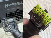 Resimde, PSU kablolarında hasar görülen yanmış ASRock TempGuard güç konektörü