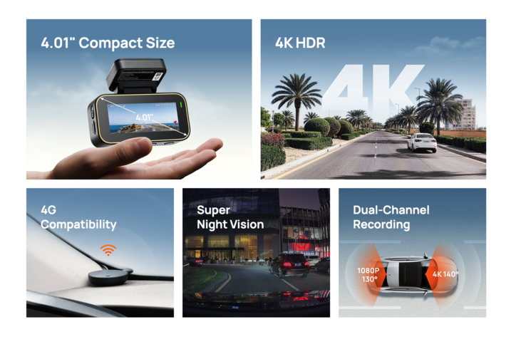 70mai 4K A810 Lite araç kamerasının temel özellikleri 
