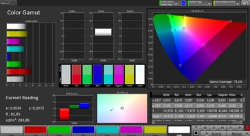 Color space (target color space: P3; profile: standard, warm)