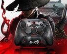 GameSir G7 Pro 8K PC Phantom Blade Zero sürümündeki koyu kırmızı iplikler karanlıkta parlıyor.