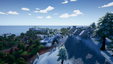 Hydroneer'da bir manzarayı gösteren bir görüntü.