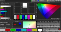 CalMAN: DCI P3 colour space – Vivid colour mode