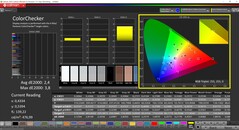 CalMAN ColorChecker (profil: Varsayılan, hedef renk uzayı: P3)