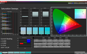 Saturation sweeps (color profile automatic, target color space sRGB)