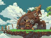 Owlboy'daki bir evi gösteren bir görüntü.