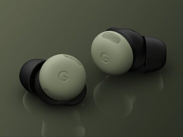 Moss yeşili renkli Pixel Buds 2 Pro.