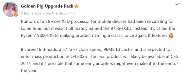 AMD Ryzen 7 9800HX3D teknik özellikleri