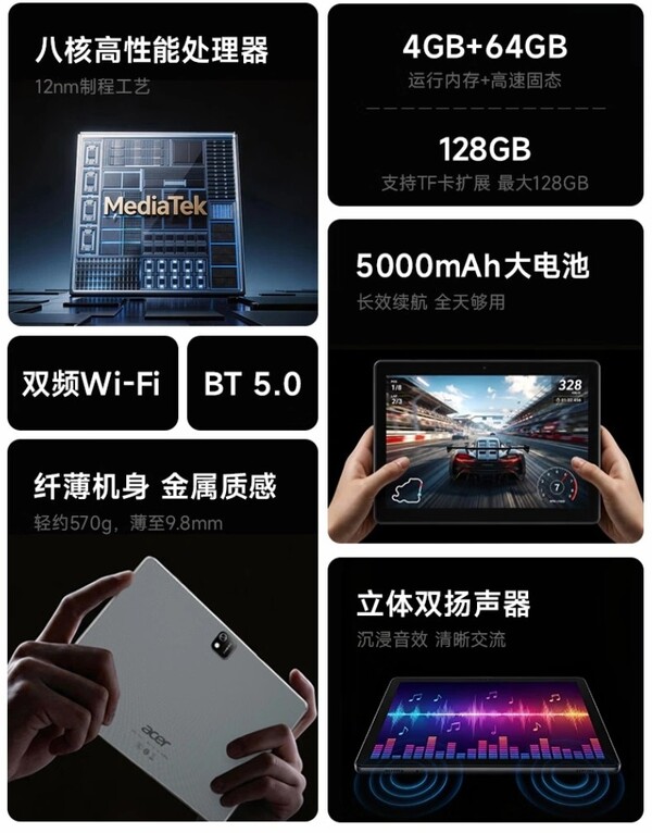 Acer A312 Pad eski bir MediaTek yonga seti tarafından desteklenmektedir.