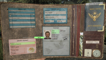 Contraband Police'te bir pasaportu gösteren görsel.