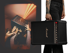 Marshall Bromley 450'nin biri stilize edilmiş diğeri elde tutulan iki görüntüsü.