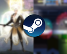 Steam logosu, hem Beat Survival hem de Celestial Bond'dan iki bulanık ekran görüntüsünün üzerine yerleştirilmiştir.