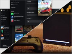Windows'ta Xbox uygulaması (üstte) ve Steam Machine (altta).