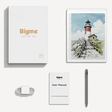 Bigme B1051 Ultra, kutusu ve aksesuarlarıyla birlikte