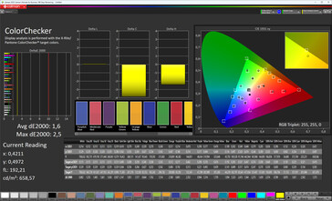 Renk doğruluğu (renk modu: Standart, hedef renk alanı: sRGB)