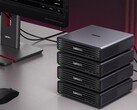 En fazla dört adet Lenovo ThinkCentre X Ultra mini PC, güçlü bir yapay zeka sunucusu oluşturmak üzere bir araya getirilebilir.