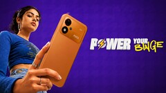 Genç bir kadının yer aldığı bir Xiaomi Poco M8 Power tanıtım görseli