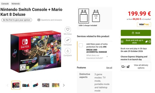 Fnac'ta sergilenen Nintendo Switch Mario Kart 8 Deluxe paketi