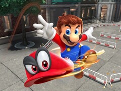 Super Mario Odyssey'den Mario ve Cappy gösteriliyor