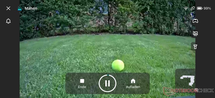 Robot Çim Biçme Makinesinin Bakış Açısından Engel Algılama (Tenis Topu) (Uygulamadaki Canlı Video)