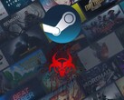 Kötü amaçlı yazılım logolu Steam banner'ı gösteriliyor