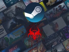 Kötü amaçlı yazılım logolu Steam banner'ı gösteriliyor