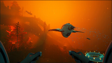 Resimde görülüyor: Subnautica 2'den bir oynanış ekran görüntüsü.