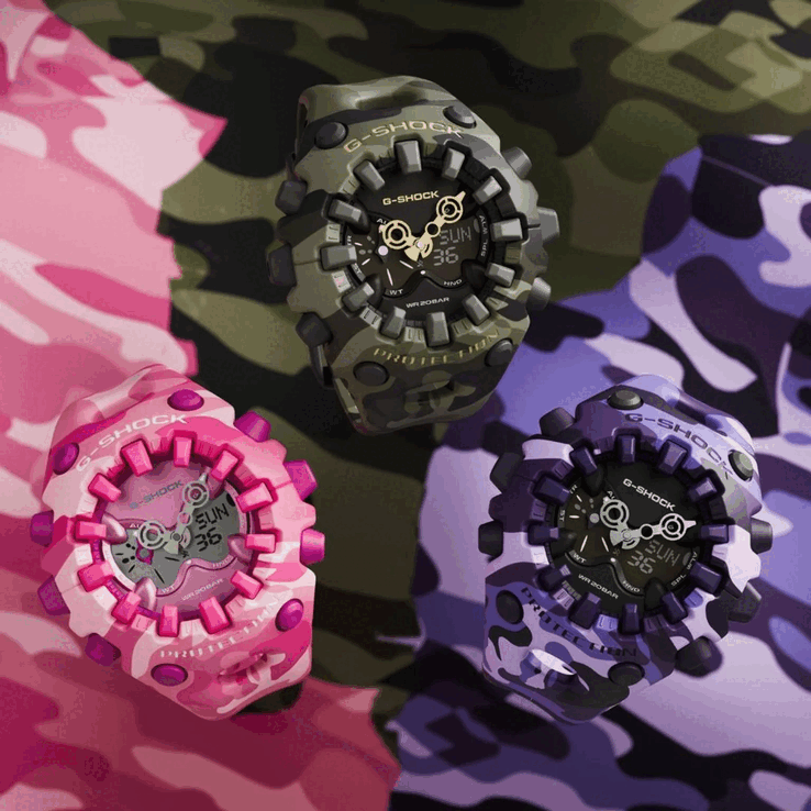 Pembe G-Shock GA-V01MCG-4A ve mor GA-V01CMG-6A