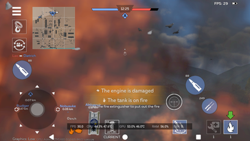 Örneğin War Thunder Mobile mantıklı bir şekilde görüntülenebilir (Resim kaynağı: Notebookcheck)