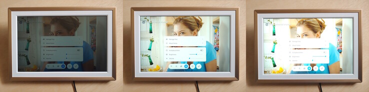 Gündüz vakti gölgeli bir pencerenin yakınında %0, %50 ve %100 parlaklık. (ISO 100 f/1.6 1/30)