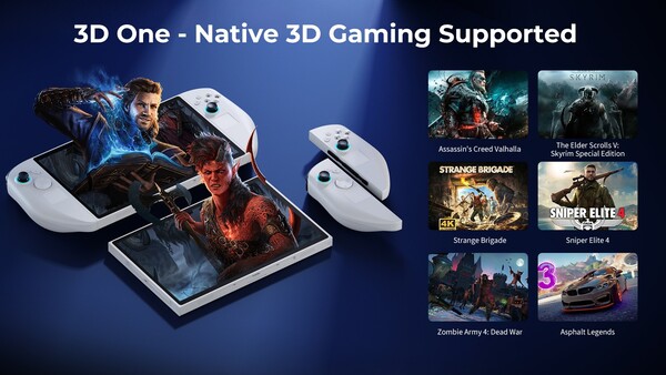 Abxylute 3D One'ın çıkarılabilir kontrolörleri vardır.