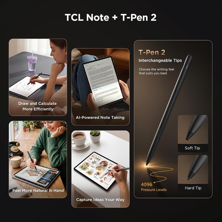 Tab A1 Plus NxtPaper, stylus kalem desteği sunar 